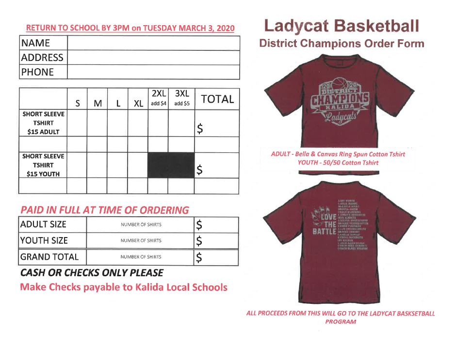 Basketball Shirt order